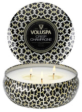 Load image into Gallery viewer, Crisp Champagne 3 Wick Tin Candle
