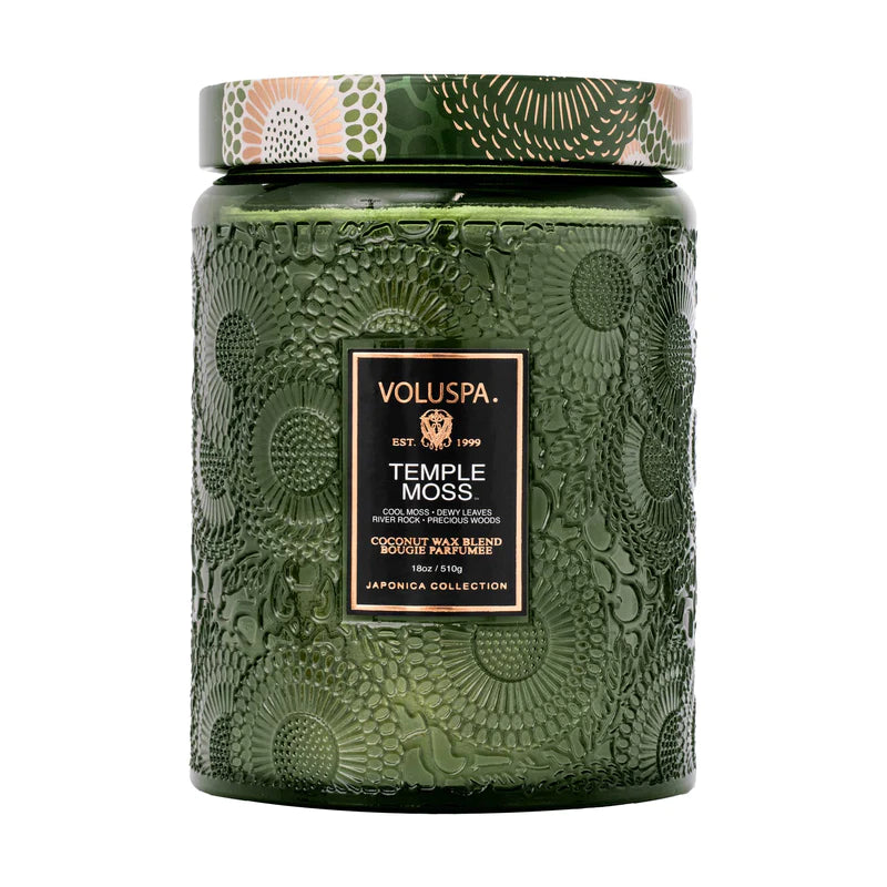 Temple Moss Large Glass Jar Candle