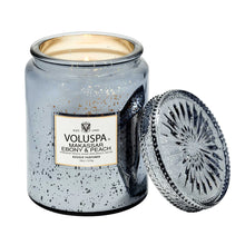 Load image into Gallery viewer, Makassar Ebony &amp; Peach Large Glass Jar Candle
