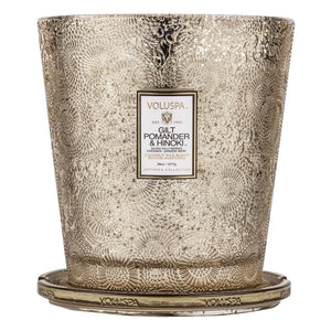 Gilt Pomander & Hinkoki 3 Wick Hearth Candle