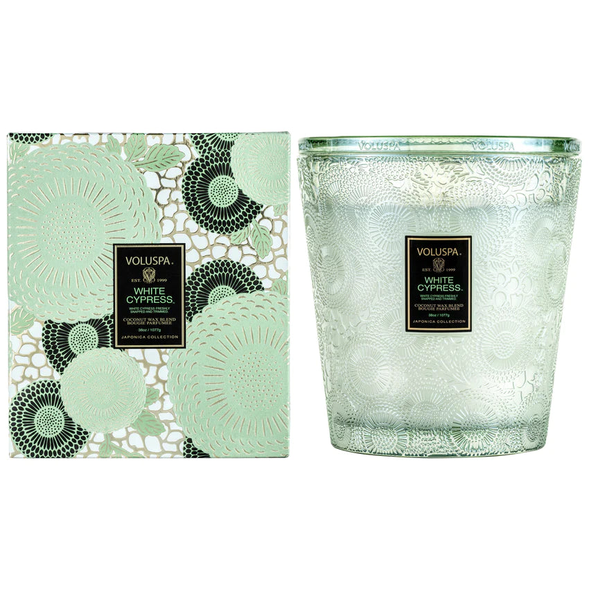 White Cypress 3 Wick Hearth Candle