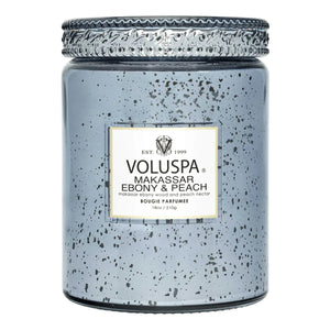Makassar Ebony & Peach Large Glass Jar Candle